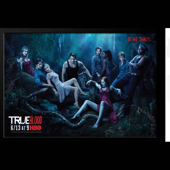 True Blood TV Series Show 36x28 Large Black Wood